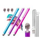 The Friendly Swede Replaceable Tip Hybrid Stylus (3 Pack), Hot Pink, Light Blue and Purple