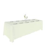 Urby Ivory Tablecloth for 8ft+ Rectangle Tables That Seats 8-10 Person, Manteles de Mesa De Tela para Fiestas de 8-10 Sillas, Machine Washable Reusable Polyester Table Cloths