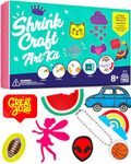 PURPLE LADYBUG Shrink Art Craft Kits with Shrinky Plastic Sheets - Kids Christmas Stocking Stuffers, Girls Gifts 8-12 Years Old, 11 10 9 8 Year Old Boy Gift Ideas - Arts & Crafts for Girls Age 10-12