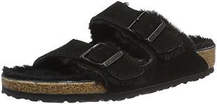 Birkenstock Women's Open-Back, Black/Black Suede, Numeric_6