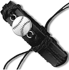Soul Statement Black Baseball Leather Wrap Bracelets for Men or Teens Baseball Team Sports Gifts (Black Baseball)