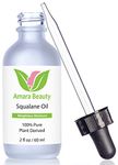 Amara Beauty Squalane Oil Moisturizer with 100% Pure Plant Derived Squalane for Face Body Skin and Hair 2 fl. oz.