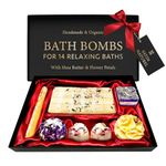 Christmas Gifts for Women Organic Bath Bombs for 14 Baths - Gifts for Her - 7Pcs Handmade with Essential Oil & Shea Butter Christmas Gifts for Girls Bath Bombs for Women Gifts by Satin Naturel