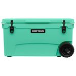 Driftsun 70-Quart Wheeled Ice Chest, Heavy Duty, High Performance Roto-Molded Commercial Grade Insulated Rolling Cooler, Seafoam Grey