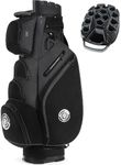 Shopsource Golf Bag, 14 Way Top Golf Bag with Full-Length Dividers, Cart Golf Bag for Men Women, Golf Club Bags with Ergonomic Padded Strap, Zippered Pockets, Rain Hood Grey and Black