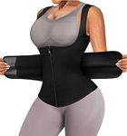 CtriLady Waist Trainer Belt for Women Waist Cincher Trimmer Sweat Sauna Belt Slimming Belly Band Workout Belt Body Shaper for Weight Loss (Black, 3X-Large)