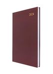 Collins Debden Collins Essential A4 Diary 2024 Daily Planner - 2024 Page A Day Diary, Journal & 2024 Planner - Business, Office, Academic and Personal Use - A4 Size (Maroon)