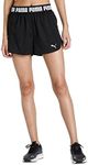 PUMA Women's Woven Strong 3 Inch Inseam Training Shorts, Black, Large