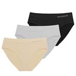 New Balance Women's Performance Seamless Hipster Underwear (3 Pack), Nude/Black/Hirise, X-Small