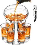 Adjustable Shot Glass Dispenser and Holder Made of Food Grade Plexiglass, Shot Dispenser with 6 Drinking Glasses for Kinds of Parties (Clear)