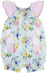 Mud Pie Floral Bunny Bubble, Floral, Floral, 0-3 Months