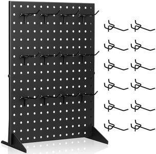 Pegboard Display Stand With 12 Peg Hooks for Retail Craft Shows & Fairs - Metal Product Merchandise Display Rack for Selling Accessories, Display Stands for Boutique, Stores, Vendors & Events