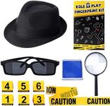 Keymall Kids Spy Kit Detective Costume Accessories 7Pcs for Investigation Role Play Dress Up Costume Educational Science Gift (Set A)