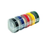 oddpod™ 5 PCS Motex Original Embossing Label Maker Tapes Refill for DIY, Scrapbooking & Craft 9mm x 3M - Assorted