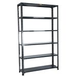 Mil-Nil Multipurpose Prime CRC 24 Gauge Sheet 6 Shelf 16 Gauge Slotted Angle Glossy Rack (Grey, 78 x 47 x 12 Inch)