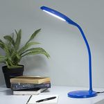 Wakefit Study/Table/Desk/Book/LED 7 W Lamp with Mobile Wireless Charging and Adapter, 5 Colour Mode, 3 Grade Brightness, Touch On/Off, Flexible Design, 1 Year Warranty, ABS, Planck (Blue)