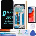 PDTEK LCD Screen Replacement Touch Display Digitizer Assembly for Motorola Moto G Play 2021 XT2093 XT2093-3 XT2093-6 XT2093-7 XT2093DL 6.5'' (with Frame), Black