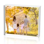 Sezanrpt Acrylic 4x4 Square Picture Frame, Magnetic Acrylic Picture Frames for 4x4 or 3x3 Pictures Display, Clear Double Sided Thick Picture Frames, Photo Frames Desktop Display…