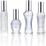 H&D Vintage Refillable Perfume Bottles Glass Empty Spray Bottle Wedding Gifts Car Decor Set of 4