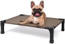 Heeyoo Elevated Dog Bed, Cooling Raised Pet Cot with Chew Proof Washable Breathable Mesh and Metal Frame, Portable Dog Cot Bed with No-Slip Feet for Outdoor or Indoor Use