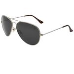 Playboy Men's Silver Aviator Polarized | 100% UV Protection (UV 400) Grey Lens Large Sunglass - PB 3026 GRY 60 S