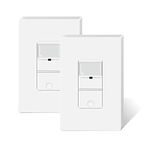 TOPELER Motion Activated Wall Switch, Neutral Wire Required, 2Pack In Wall Occupancy Sensor Switch, PIR Infrared Motion Activated Single Pole Switch, Wall Plate Included, White, UL Listed FCC Approved