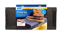 Camco Premium Wrap Around RV Step Rug | Fits 23-inch Wide Steps | Adjustable Depth of 8-inches to 11-inches | Compatible with Manual or Electric RV Steps | Black (42966)