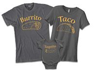 Burrito Taco Taquito | Dad Mom Baby Matching Family Shirts Set - - 12 Months