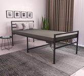 SABTA Craft Rollaway Metal Folding Bed Double | Foldable Iron Bed Frame | Double Bed | Folding Bed with Mattress | No Assembly Required | 6.5Ft X 4Ft | Color - Black, Powder Coated