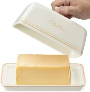 Navaris Burriera in Grès Porcellanato - Portaburro per Formaggio - Porta Burro da Frigorifero - Adatto a Microonde Congelatore Forno Lavastoviglie
