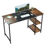 Maxzzz Computer Desk, Home Office Desk 48 Inch with Adjustable Storage Shelves, Work Desk Office Table, Modern Simple Style Desks for Work, Learning, Gaming, Black and Vintage