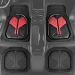 CAR PASS Heavy Duty Rubber Car Mats, Deep Dish Car Floor Mats All Weather, Car Mats Full Set 4-Piece Trim to Fit for Sedans SUVs Trucks Sports Waterproof Anti-Slip Automotive Mats, V12 Black Red