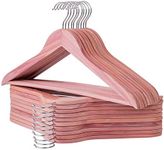 ELONG HOME Cedar Hangers 30 Pack, American Red Cedar Wood Suit Hangers with 360° Swivel Hook, Smooth Surface Slim Cedar Wood Coat Hangers, Great for Refresh Closet