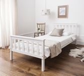 Noa and Nani Single Bed in White 3ft Single Bed Wooden Frame WHITE Dorset