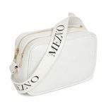 MEZVO Vegan Leather Elegant Sling Bag for Women with Adjustable Straps & Zip | Casual Crossbody Bag for Girls for Everyday Use, Parties, Functions, College & Office (White)