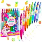 Glitter Gel Smens - Aloha Unicorn Scented Pens, Colored Gel Ink, Medium Point, 8 Count