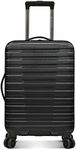 U.S. Traveler Boren Polycarbonate Hardside Rugged Travel Suitcase Luggage with 8 Spinner Wheels, Aluminum Handle, Black, Carry-on 22-Inch, USB Port