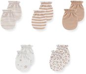 JELYLOVE 5 Pack Unisex New Born Boy Girls No Scratch Mittens Cotton Soft Baby Gloves Accessory 0-3 Months Baby Essentials