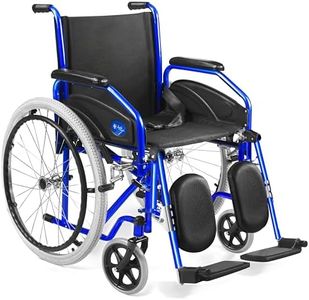 AIESI® Sedia a Rotelle pieghevole leggera con pedane elevabili regolabili AGILA EVOLUTION PLUS, Braccioli estraibili, Cintura di sicurezza, Pompa di gonfiaggio, Garanzia Italia 24 mesi