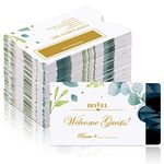 1000 Pcs Hotel Key Card Cover Envelope Sleeve Holder Green Leaves Hotel Key Card Envelope Keycard Envelope Sleeve to Welcome Guests Hotel Key Card Envelopes 2-3/8 x 3-1/2 Inch