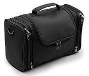 IGNPION Large Wash Bag Hanging Toiletry Bag Make Up Bag for Business Travel and Home Storage (Black)