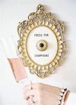 Press For Champagne Button，Ring For Champagne Bell，Press For Champagne，Mini Champagne Themed Decor Wall Plaque Ornament Gift For Party Christmas Home Bedroom Hotel，Champagne Themed Decorative Plaque