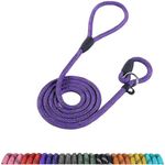 Loutep Slip Lead For Dogs-1.25m Long Rope Dog Leash With Reflective Stitching Slip On With No Collar Or Harness Needed Anti-Choke Dog Slip Lead Ideal For Small Puppy Large Medium Dogs Training