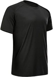 MCPORO Workout Shirts for Men Short Sleeve Quick Dry Athletic Gym Active T Shirt Moisture Wicking Black