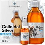 Colloidal Silver Antiseptic 300ml Bottle & Spray All-in-1 Treatment: Dogs & Cats ● Skin Issues Relief (Itchy, Allergy, hotspot, Yeast, Wound) ● 100% Natural Antibiotic ●Fights Pet Infection (Ear, Eye)