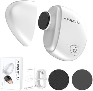 AprElm Portable Electric Hand & Foot Callus Remover with 2 Glass Grinding Heads, Rechargeable 800RPM Mini Electric Hand & Foot File for Travel Outdoors Office Gym (E9 Pearl White)