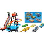 Hot Wheels FTB67 City Gator Car Wash Connectable Play Set with Diecast and Mini Toy Car Colour Shifters 5 Pack Assortment