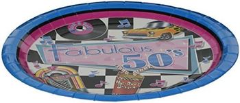 Beistle 58035 Fabulous 50's Plates, 9-Inch