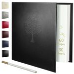 Rdylymx Large Photo Album Self Adhesive Scrapbook Album for 5x3 6x4 7x5 10x8 Pictures,60 Pages Leather Cover DIY Photo Book,Ideal Gifts for Family Travel Wedding Baby Black