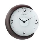 Titan Wooden Half Moon Wall Clock With Glass Dial - 31 Cm X 32 Cm (Medium) - Analog